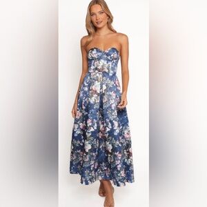 Petal and Pup Darina Strapless Midi Dress